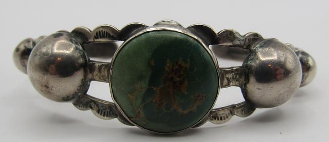 FRED HARVEY ERA TURQUOISE CUFF BRACELET STERLING