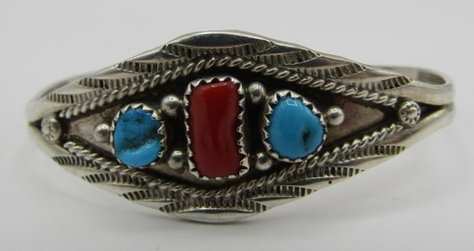 KIRK SMITH TURQUOISE CORAL BRACELET STERLING SILVE