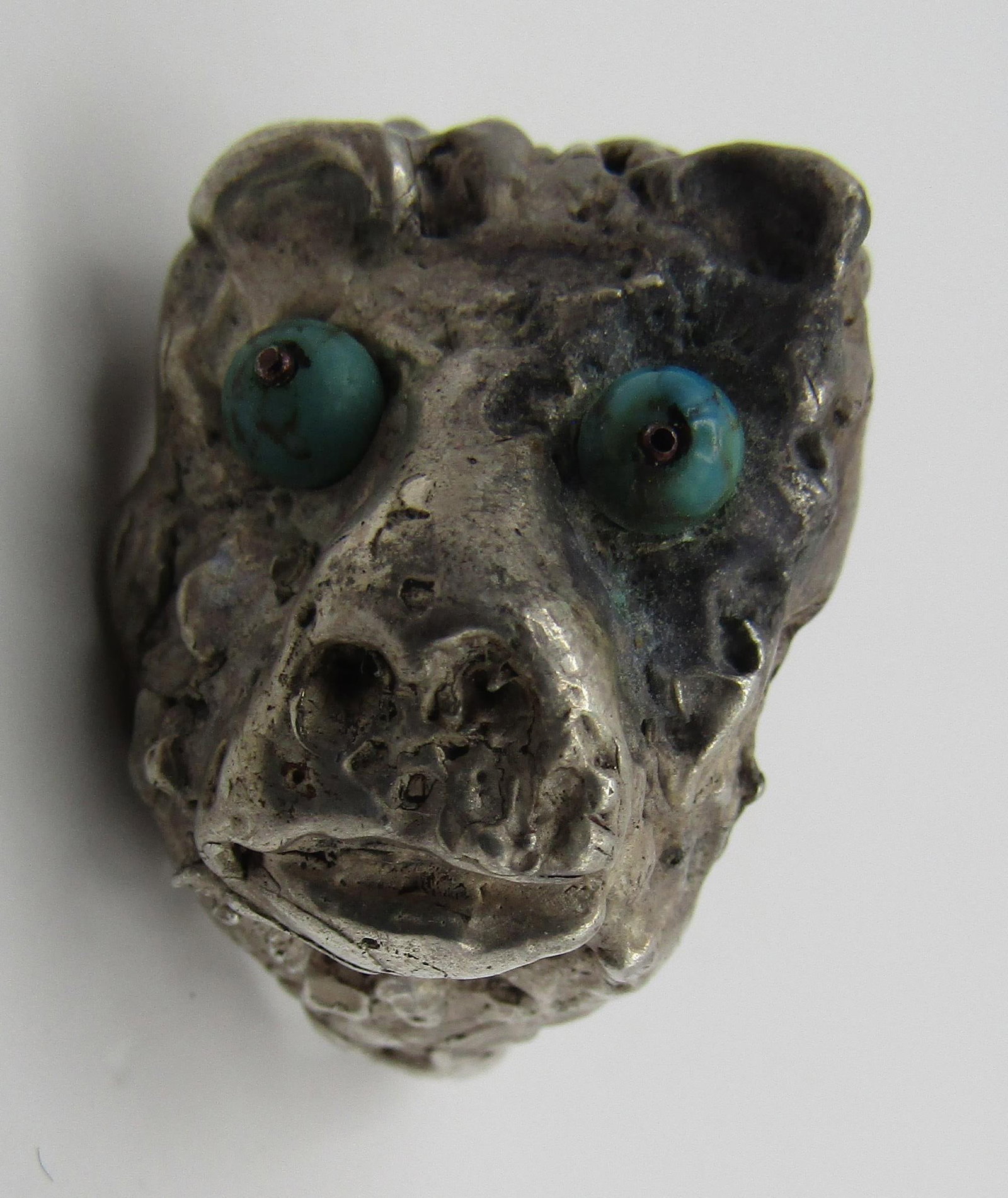 25G TURQUOISE EYE BEAR RING STERLING SILVER SZ8.75 (1 of 6)