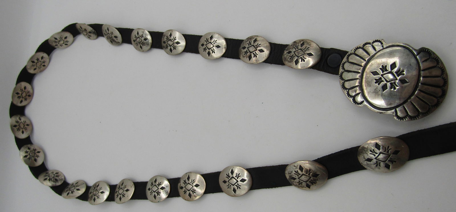 21 CONCHO BELT & BUCKLE STERLING SILVER HAND STAMP (1 of 8)