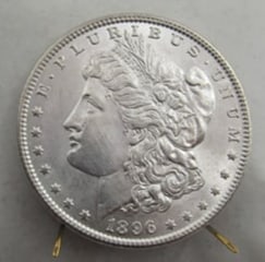 1896 UNCIRCULATED MORGAN SILVER DOLLAR (1 of 2)