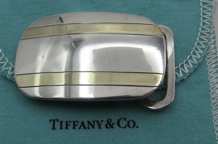 TIFFANY & C0 18KT & STERLING BELT BUCKLE