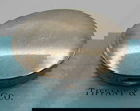 TIFFANY & CO BOX STERLING SILVER w MIRROR: GENUINE SIGNED "TIFFANY & CO STERLING" IN A TIFFANY BOX. MEASURES 2 1/4 INCHES LONG. EXCELLENT USED CONDITION. WEIGHS 42.7 GRAMS. WITH A MIRROR. MONOGRAMED GKH. USA SHIPPING $5.