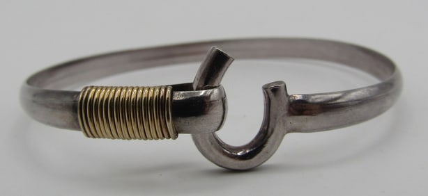 AJI HOOK & EYE BRACELET 14K GOLD & STERLING SILVER