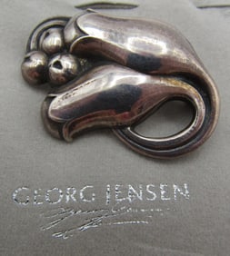 GEORG JENSEN C1930 100B TULIP PIN STERLING SILVER