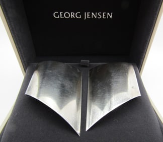 HUGE GEORG JENSEN 378 EARRINGS STERLING SILVER
