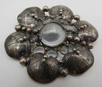 MARY GAGE LILY PAD PIN STERLING SILVER BROOCH