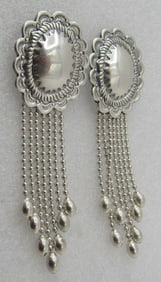 3.5" KABANA CONCHO EARRINGS STERLING SILVER