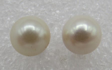 14K GOLD 6MM CULTURED PEARL EARRINGS