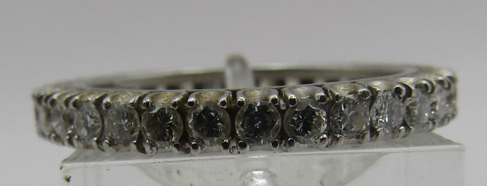 PLATINUM 1CT VVS DIAMOND ETERNITY BAND RING 4.9GRM