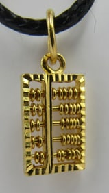 22K GOLD ABACUS NECKLACE PENDANT CHARM BRACELET