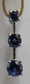 1CT TANZANITE NECKLACE PENDANT 10K WHITE GOLD