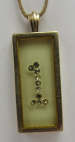 FRANK GOLDEN 14K GOLD #1 DIAMOND NECKLACE PENDANT