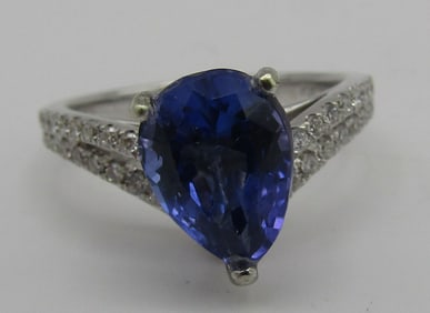 2.20CT TANZANITE & .50CT DIAMOND RING 14K GOLD