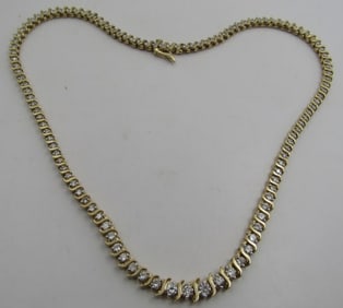 8.50 CARAT DIAMOND TENNIS NECKLACE 14K