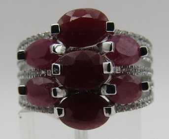 GENUINE 4CT RUBY RING STERLING SILVER SIZE 9