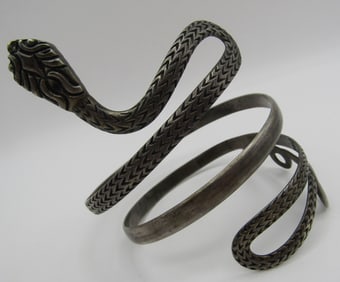 HUGE SNAKE WRAP BRACELET STERLING SILVER 71GRAM