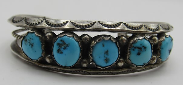 "MAC" TURQUOISE CUFF BRACELET STERLING SILVER