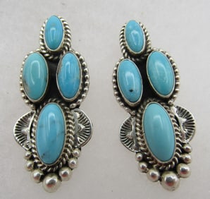 WYLIE TURQUOISE EARRINGS STERLING SILVER