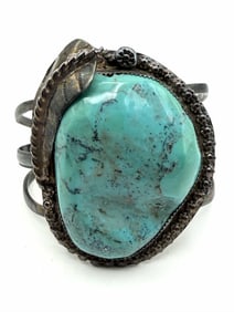 85 GRAM VINTAGE STERLING TURQUOISE BRACELET