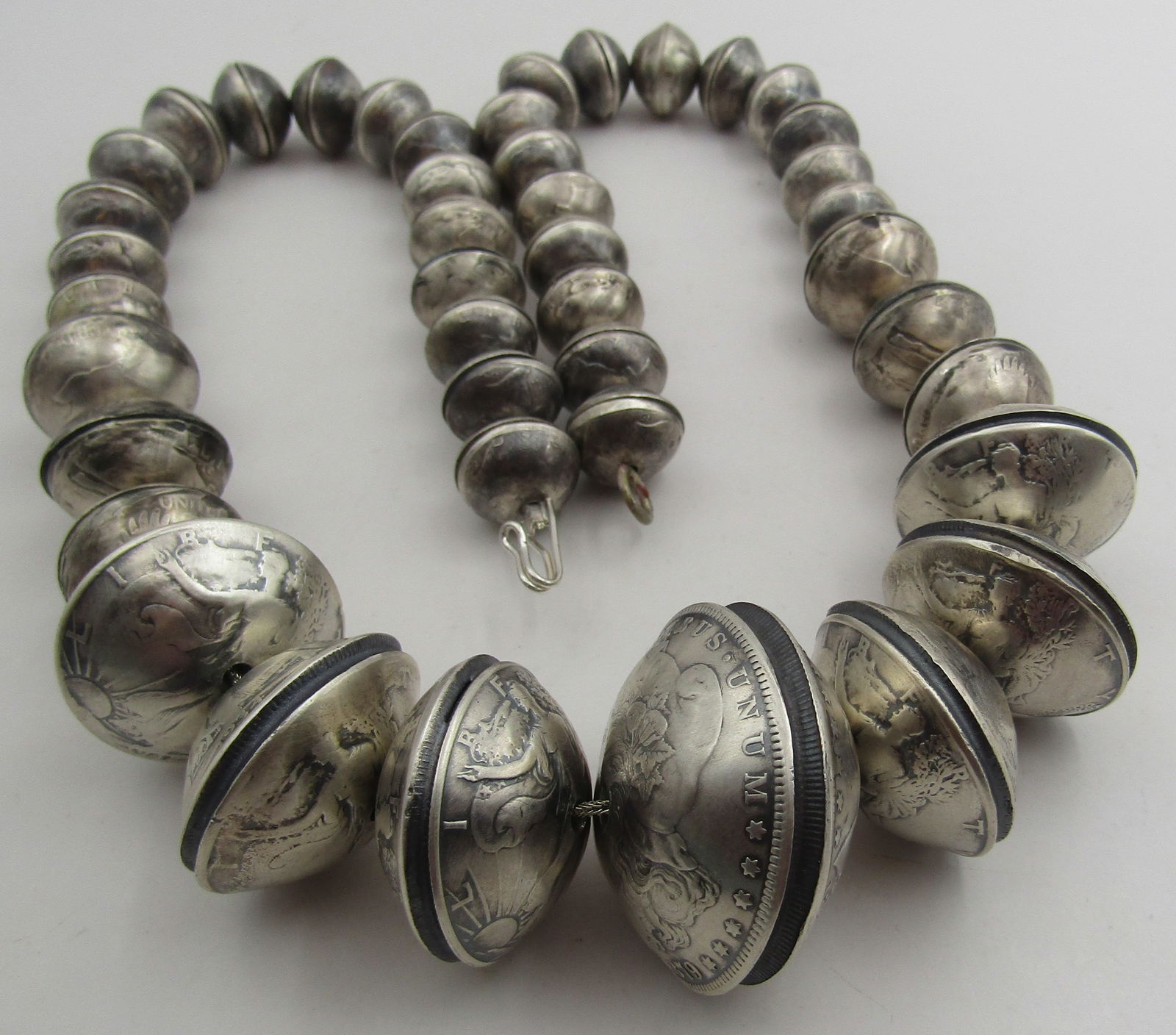 414gr Us Coin Necklace Silver Dollar Dime Quarter Auction