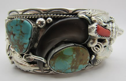 THOMAS BEAR CLAW CUFF STERLING SILVER 109GRAM