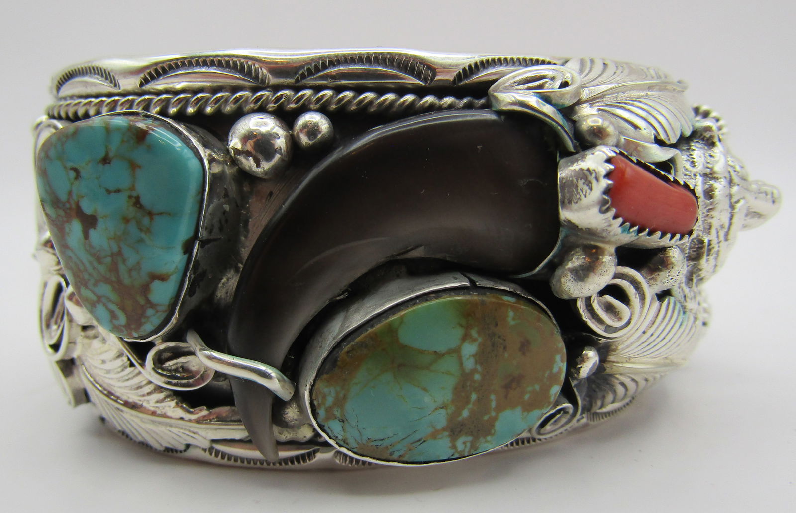 THOMAS BEAR CLAW CUFF STERLING SILVER 109GRAM (1 of 9)