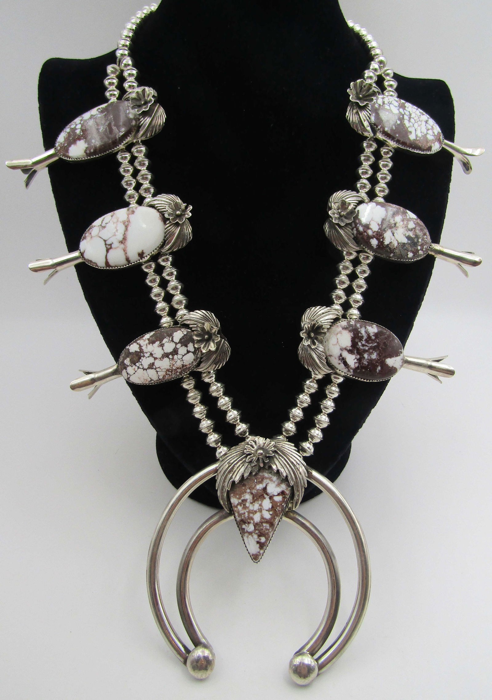 244GRAM TRONCOSA SQUASH BLOSSOM NECKLACE STERLING (1 of 6)