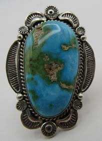 LINKIN SONORAN GOLD TURQUOISE RING STERLING SILVER