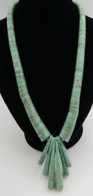 25" LUPE LOVATO SANTO DOMINGO TURQUOISE NECKLACE