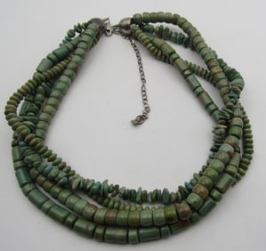 DRT 22" ROYSTON TURQUOISE NECKLACE STERLING SILVER