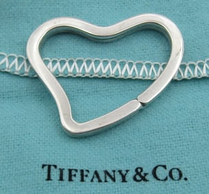 TIFFANY & CO ELSA PERETTI HEART KEY RING STERLING