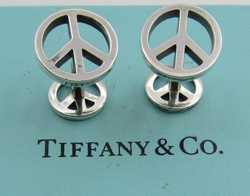 TIFFANY & CO PEACE CUFFLINKS STERLING SILVER
