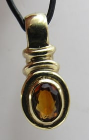 .70CT CITRINE 14K GOLD NECKLACE PENDANT 2GRAM