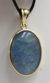 OPAL 14K GOLD NECKLACE PENDANT 2.8GRAMS