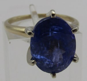 GENUINE 6.5 CARAT TANZANITE RING 14K GOLD