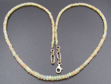 20 CARAT 14K GOLD 18" OPAL BEAD NECKLACE