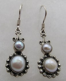 8MM CULTURED PEARL EARRINGS STERLING SILVER