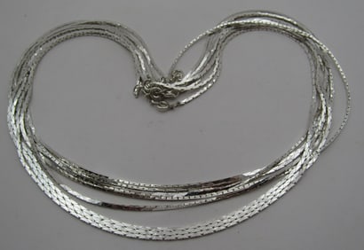 8 ALL STERLING SILVER 18" NECKLACES COLLECTION LOT