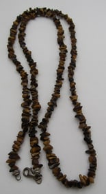 40" TIGEREYE NECKLACE STERLING SILVER