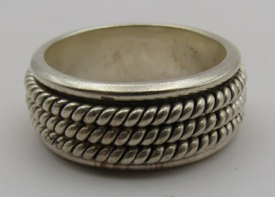 TAXCO STERLING SILVER 2 PIECE SPINNER RING SIZ10.5