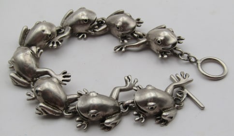 FROG STERLING SILVER BRACELET TOAD