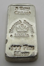 5 OZ .999 FINE SILVER INGOT BAR