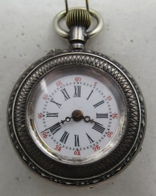 ANTIQUE STERLING SILVER POCKETWATCH HUNTER CASE