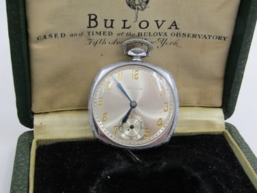 1920'S BULOVA POCKETWATCH IN BOX