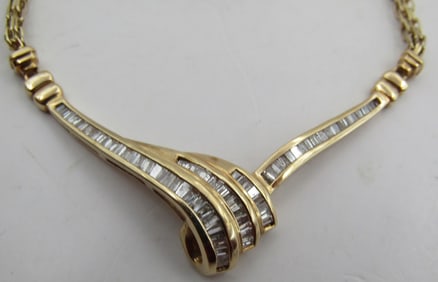 1CT 70 SI DIAMOND NECKLACE 14K GOLD 12GRAM