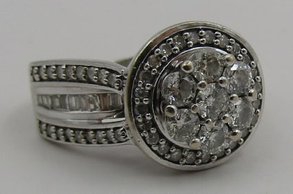 1.25CT 85 SI DIAMOND RING 10K WHITE GOLD 5.9GRAM