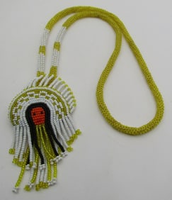 BEADWORK BOLO TIE NECKLACE NATIVE PRINCESS