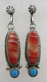 "RB" SOS TURQUOISE EARRINGS STERLING SILVER