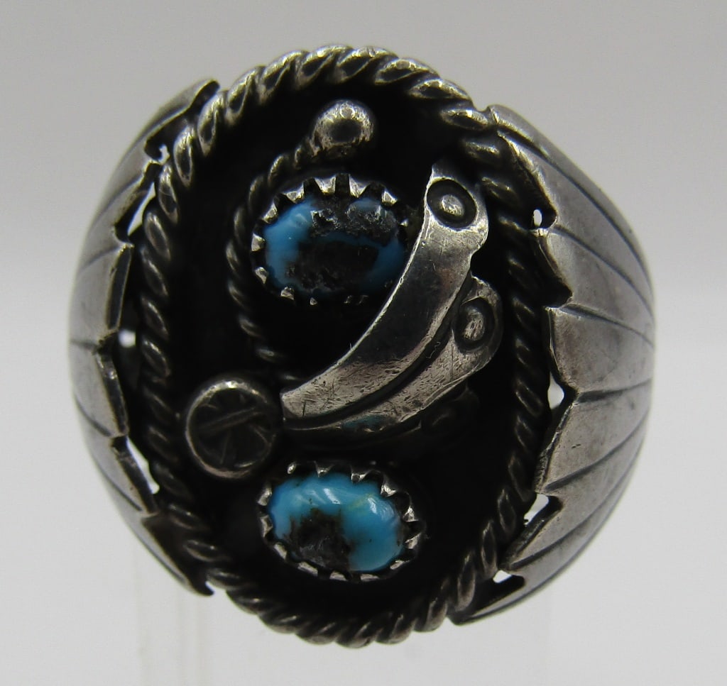 "JCT" MORENCI TURQUOISE RING STERLING SILVER (1 of 5)